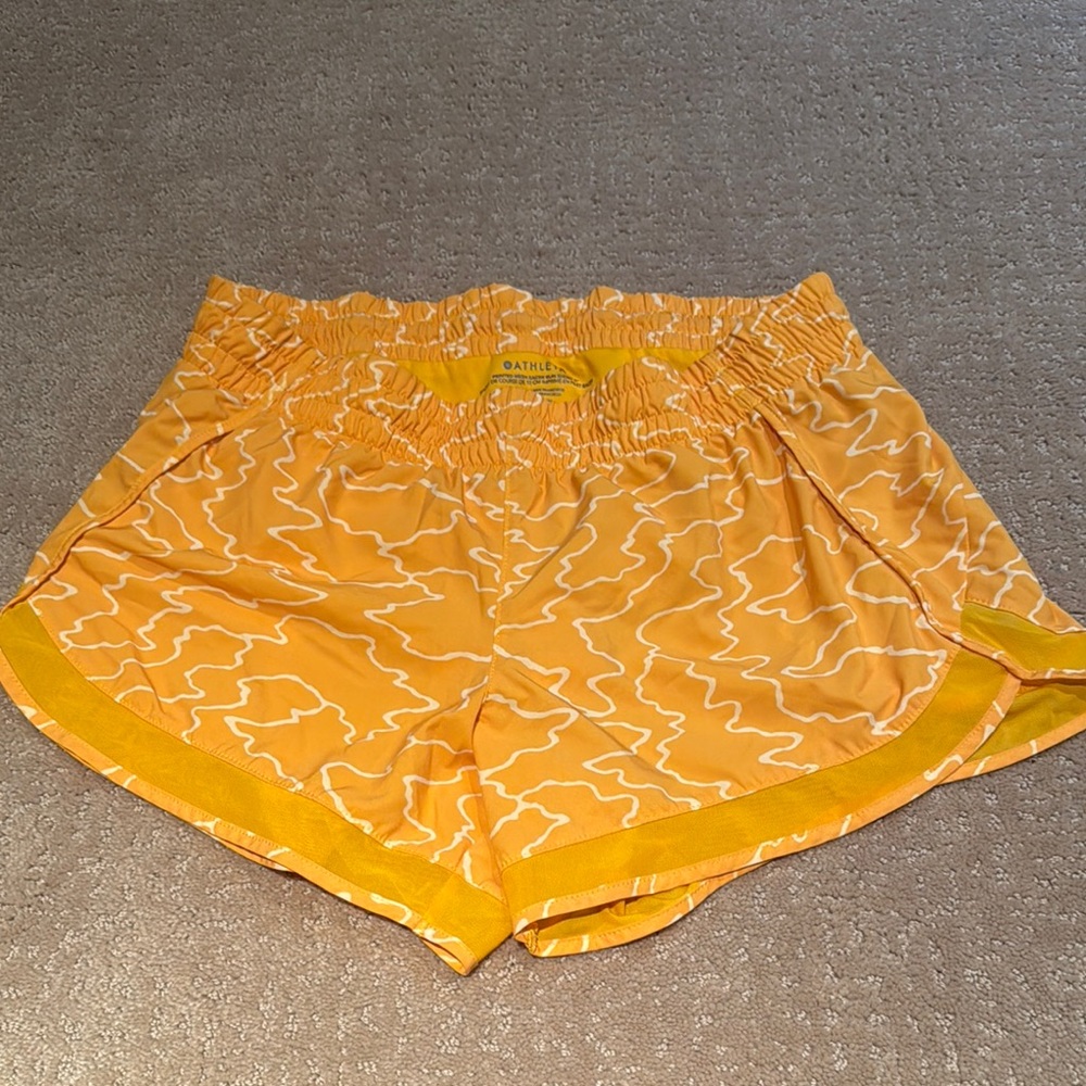 Athleta Yellow Patterned Shorts